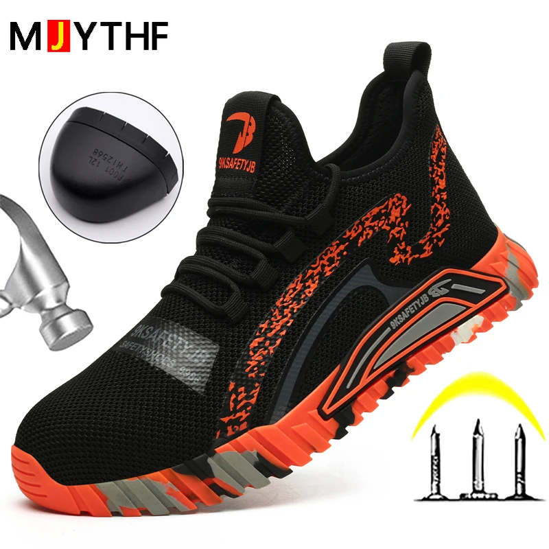 

Breathable Steel Toe Shoes For Men Work Sneakers Fashion Protective Shoes Anti-smash Anti Puncture Safety Shoes Indestructible