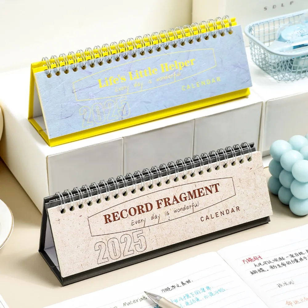 

2Pcs Retro Color Cover 2025 Planning Desk Calendar Retro Colorful Mini Desk Calendar Compact Comprehensive Memo Calendar