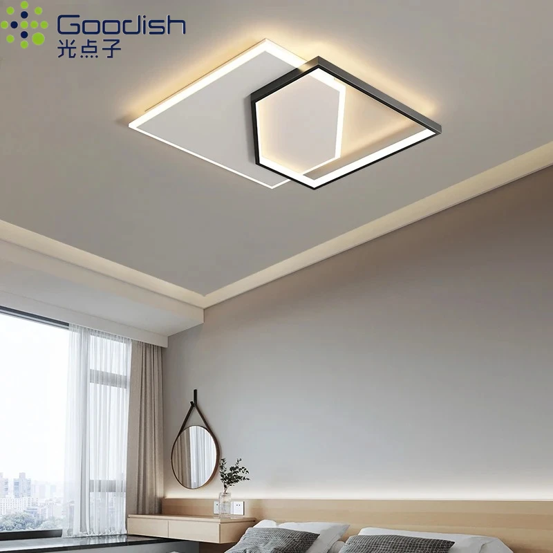 

Modern Nordic Led Ceiling Light Square Minimalist Lamps for Kitchen Living Dining Children's Room Art Home Decoration Chandelier