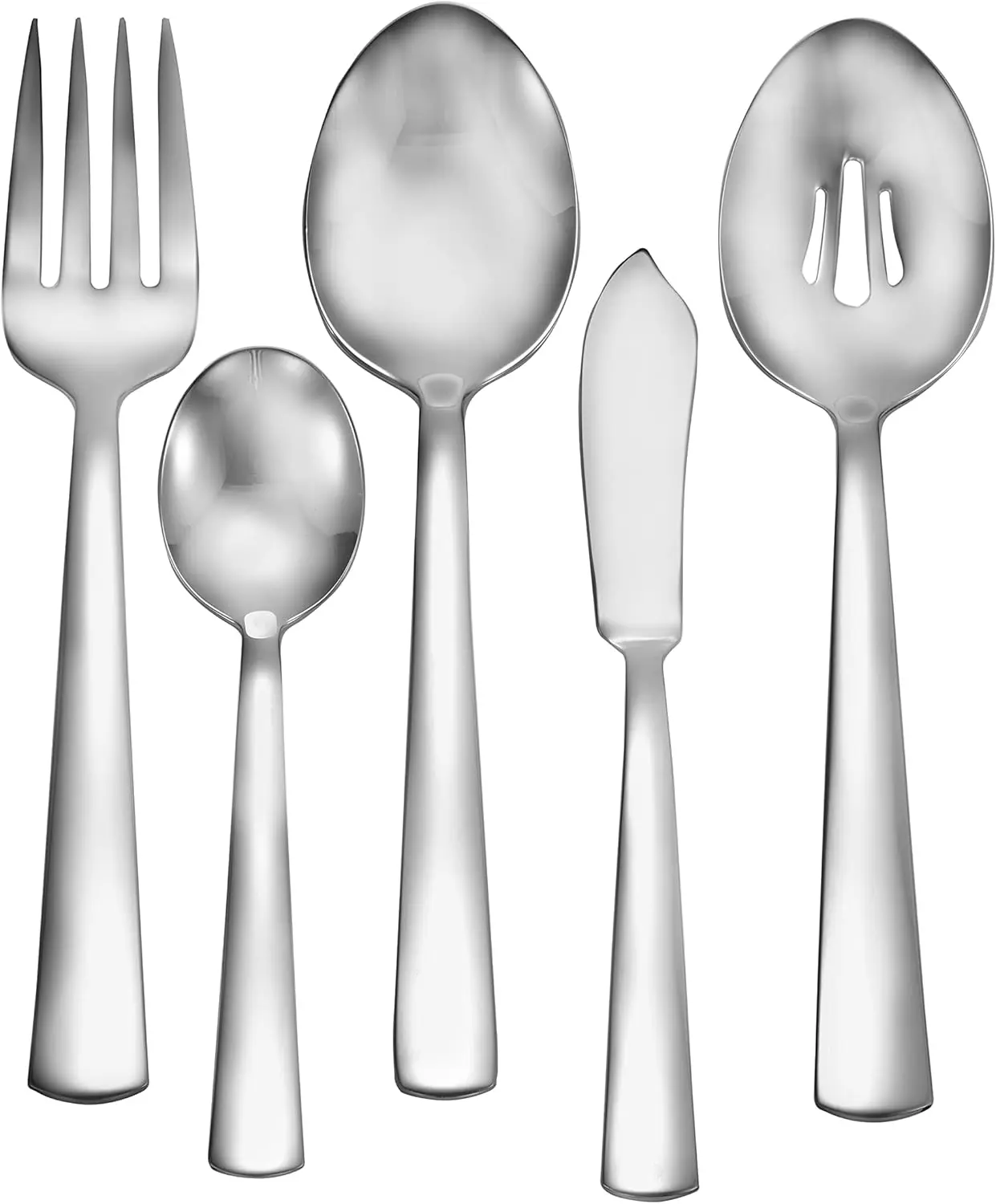 Modern America 65-Piece 18/10 Flatware Set For 12, Includes Serving Pieces Silverware Made In Usa