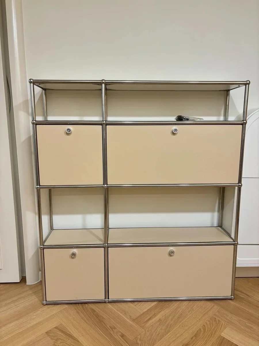 

Living Room Modern Stainless Steel TV Cabinet Storage Module Combination Sideboard Cabinet Customizable Chest of Drawers Wooden