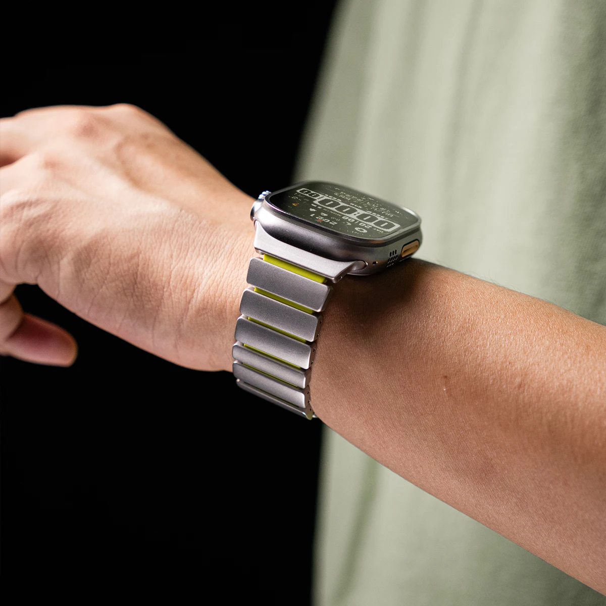 سوار مغناطيسي من التيتانيوم + السيليكون لساعة أبل الترا 3 2 49 مللي متر 46 مللي متر 45 مللي متر 44 مللي متر حزام فاخر لسلسلة 11 10 9 8 7 6 SE #2