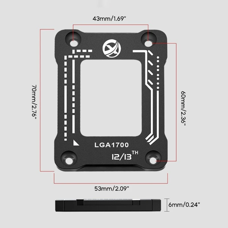 Corretor dobra cpu para intel12th lga1700 lga1800 cpu proteger fivela fixador suporte anti-off liga alumínio