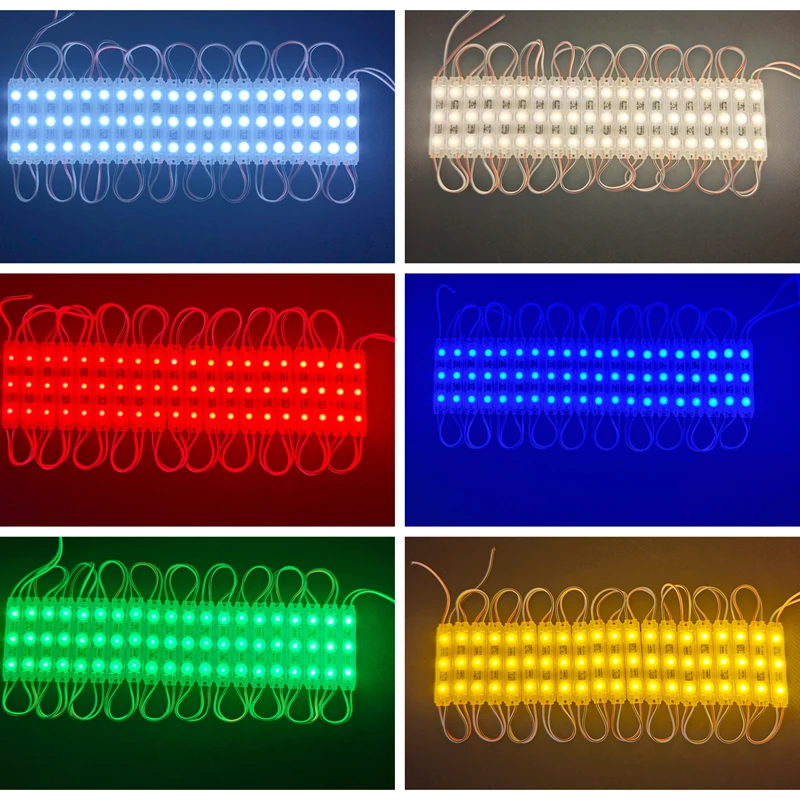 200pcs-pack 2835 SMD ultrasonic led module 12V DC 3 LED Module Injection Waterproof IP67 Decorative 2835 Hard Strip Bar Light
