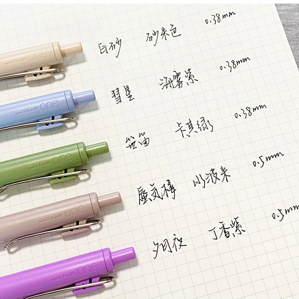 1+3 Refill Japan UNI Gel Pen Small Thick Core 0.38mm Smooth Quick Dry UMN-SF-38 Upgrade UniBall One Black School Supplies image 3