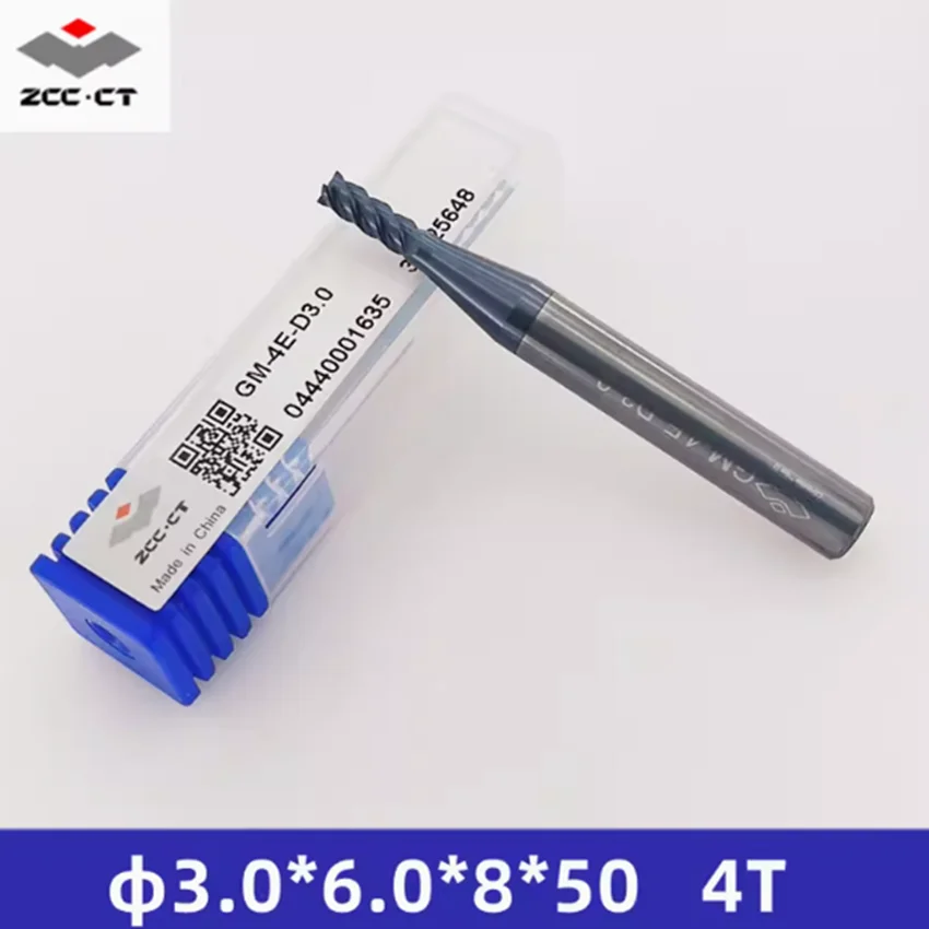 GM-4E-D3.0 ZCC.CT CNC Four flute Flat head tungsten steel end mill GM-4E 45 ° 4 Flute Flat end mill Φ3.0*6.0*8*50 4T End Mill