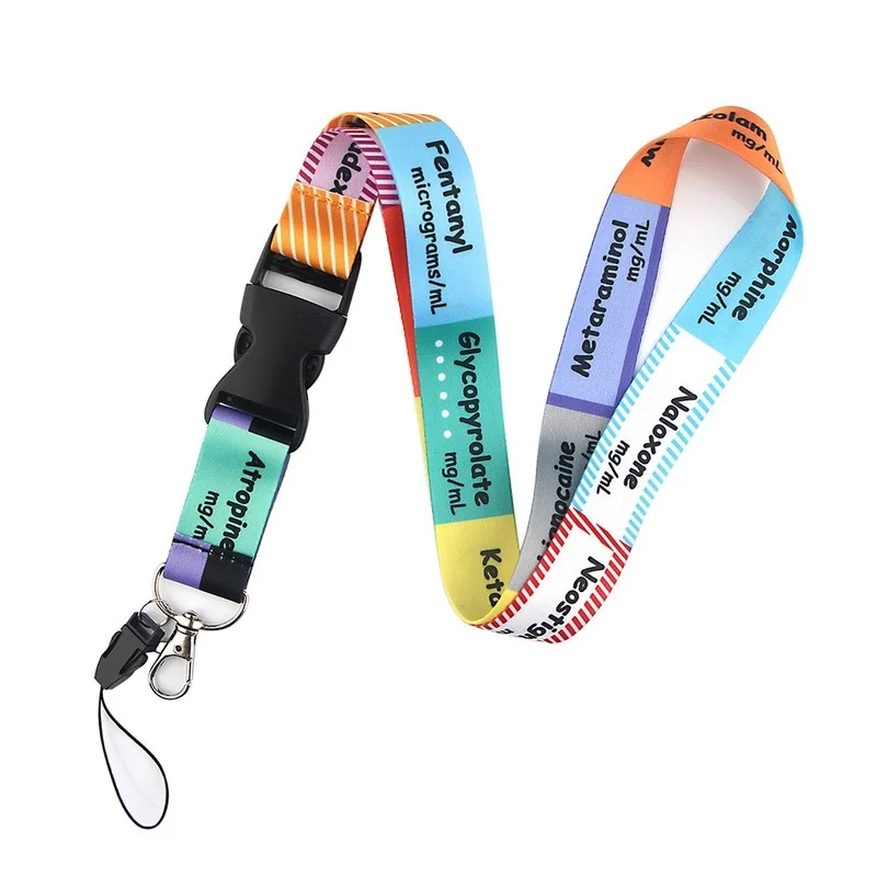 1pc ICU Doctors Nurse Staff Work Card Neck Strap Hard Disk Carema Keys Anti-lost Strap ID Holders Name Badges Lanyards Rope