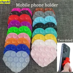 cltgxdd 1piece heart-shaped 15 suction cup mobile phone support silicone strong adsorption fixed pad hand wash free bracket