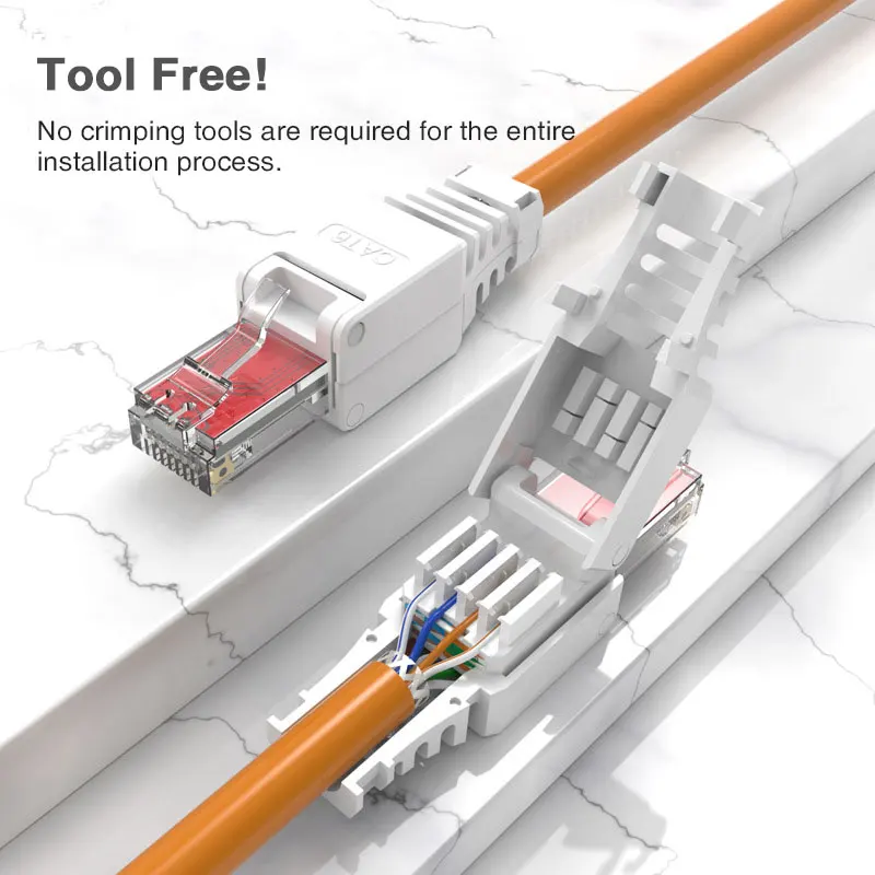 ZoeRax 1pcs Tool Free RJ45 CAT6 Connector Ethernet Termination Plugs, 23AWG to 26AWG Cable Internet Plug Installation Toolless