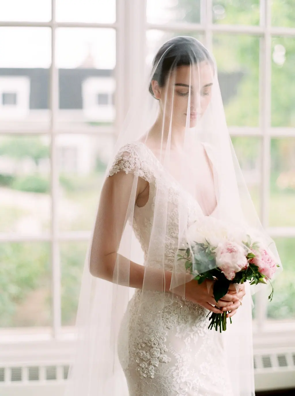 Voile de mariage élégant fard à joues pour mariée, voile cathédrale blanc, long voile de chute, voile de chapelle, tulle doux, robe éducative