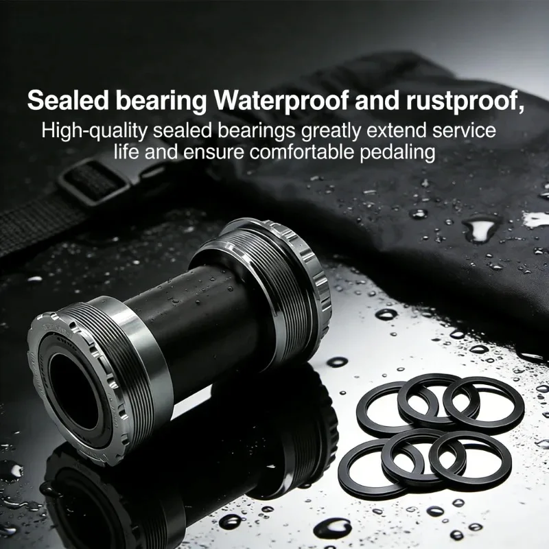 

68/86mm Threaded Bike Bottom Bracket, Integrated Road Bicycle Axle, Sealed Ceramic Bearing, Aluminum Alloy Bike Accessories