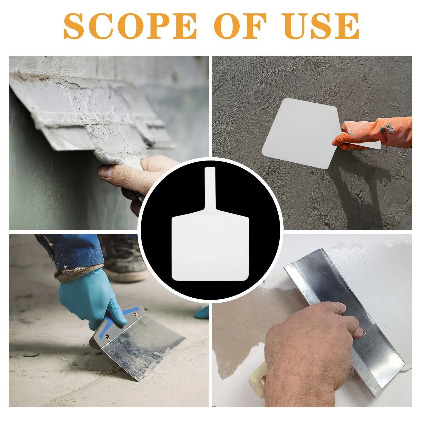 

Набор из 2 пластиковых затирочных шпателей с толстым лезвием и удобной ручкой для бетона и цемента, инструмент для отделки штукатурки, плоский скребок