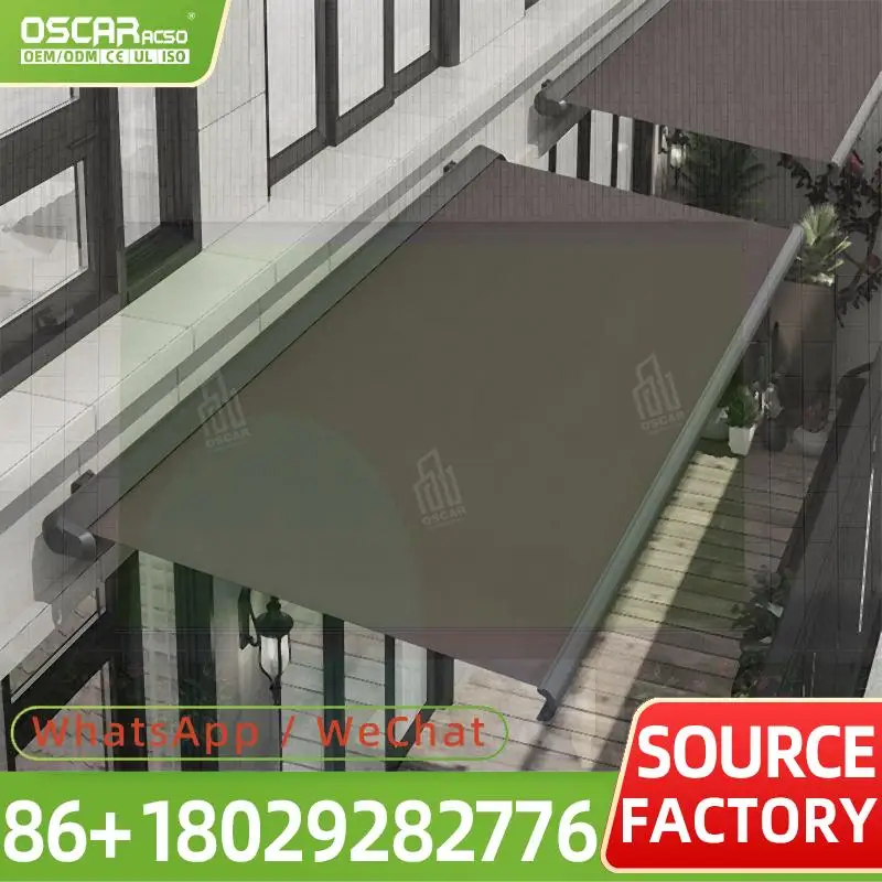 

Remote Control Retractable Full Cassette Awning for Garden Patio Balcony Shading Outdoor Shelter Retractable Awning