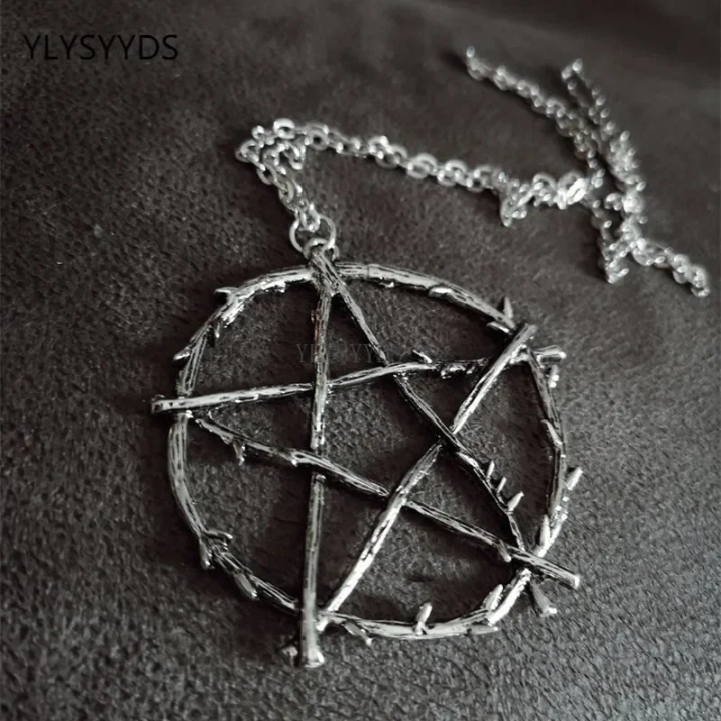 Gothic Pentagram Necklace Grunge Pentacle Wicca Punk Pentagram Statement Jewelry Creative Charm Fashion Women Delicacy Gift Punk