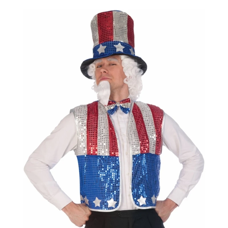 Hatday American Flag Patriotic Julycostume US Independence 4Th Party Hats Sam Headwear Supplies Accessories Bowtie