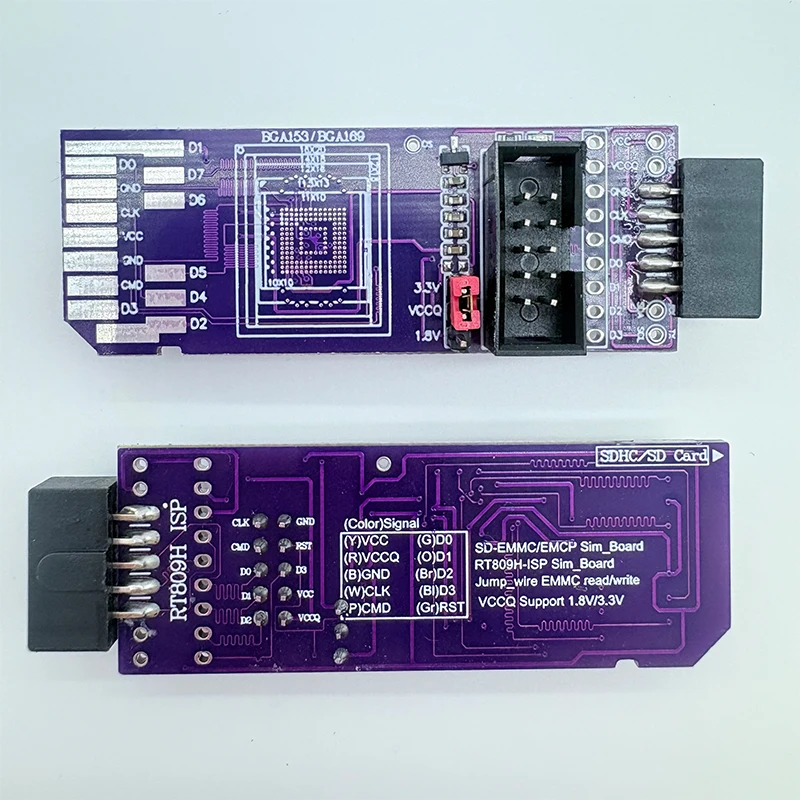 BGA153 Simple Board BGA169 SD-EMMC 8-bit 1.8V 809H-ISP Flywire Non Detachable Read/Write Board