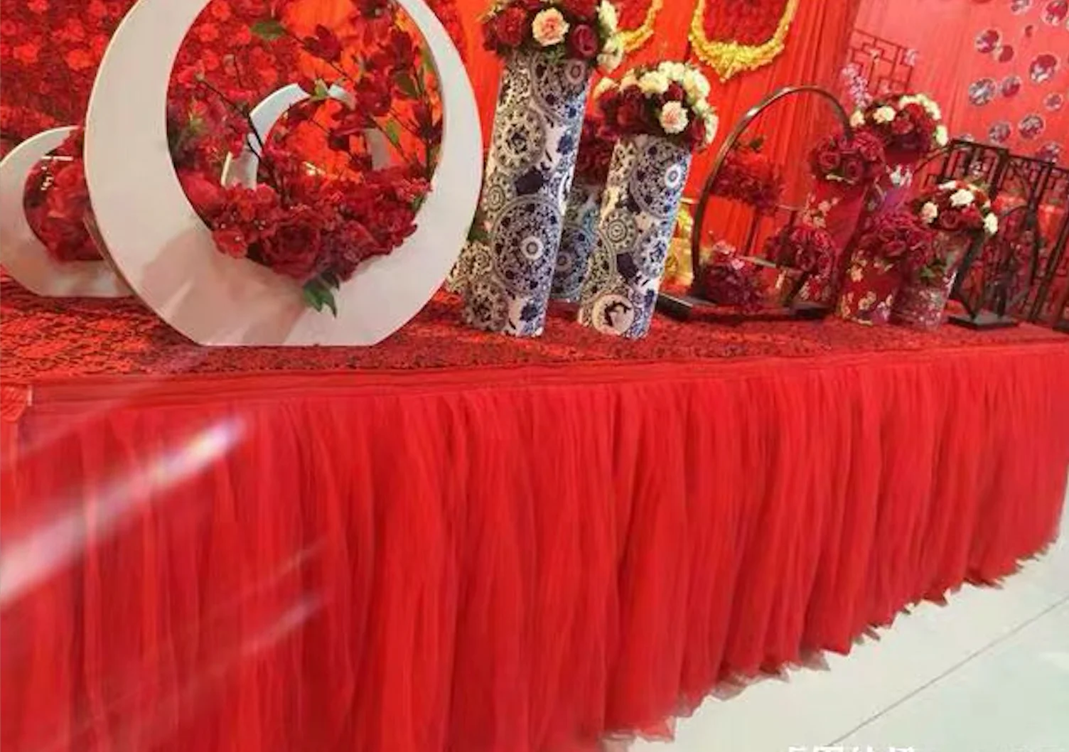 Tulle Table Skirt ,Rectangle Round Tutu Table Skirt Cloth for Wedding Birthday Party Baby Shower Graduation Dessert Decorations