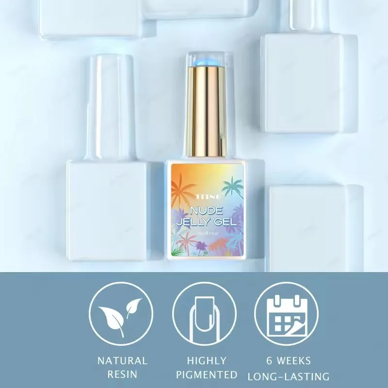 ชุดยาทาเล็บเจลสีชมพูนู้ด Eleanos 48 สี แบบเจลลี่ใส พร้อมสมุดแสดงสี ปกปิดเต็มรูปแบบ ล้างออกได้ด้วยน้ำยาล้างเล็บเจล ใช้กับหลอดไฟยูวีและแอลอีดี ขนาด 15 มล.