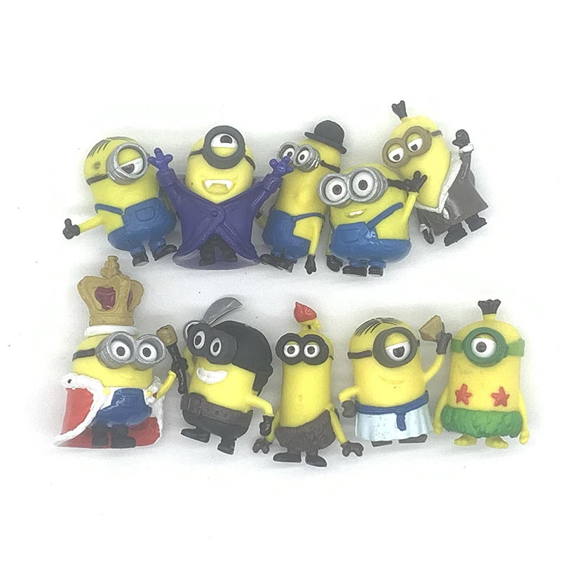 10Pcs/Set kawai Miniones Figurines Toys 3D Eye Despicable Miniones Action Figures Classic Toys Xmas Gifts for Children