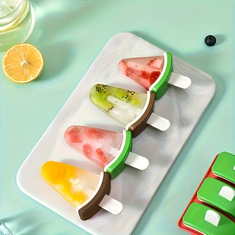 Silicone Ice Pop Creative Mold for Homemade Ice Cream Bars with Lid - Simple, Portable, and Cute Fruit Refrigerator Ice Cube Mo