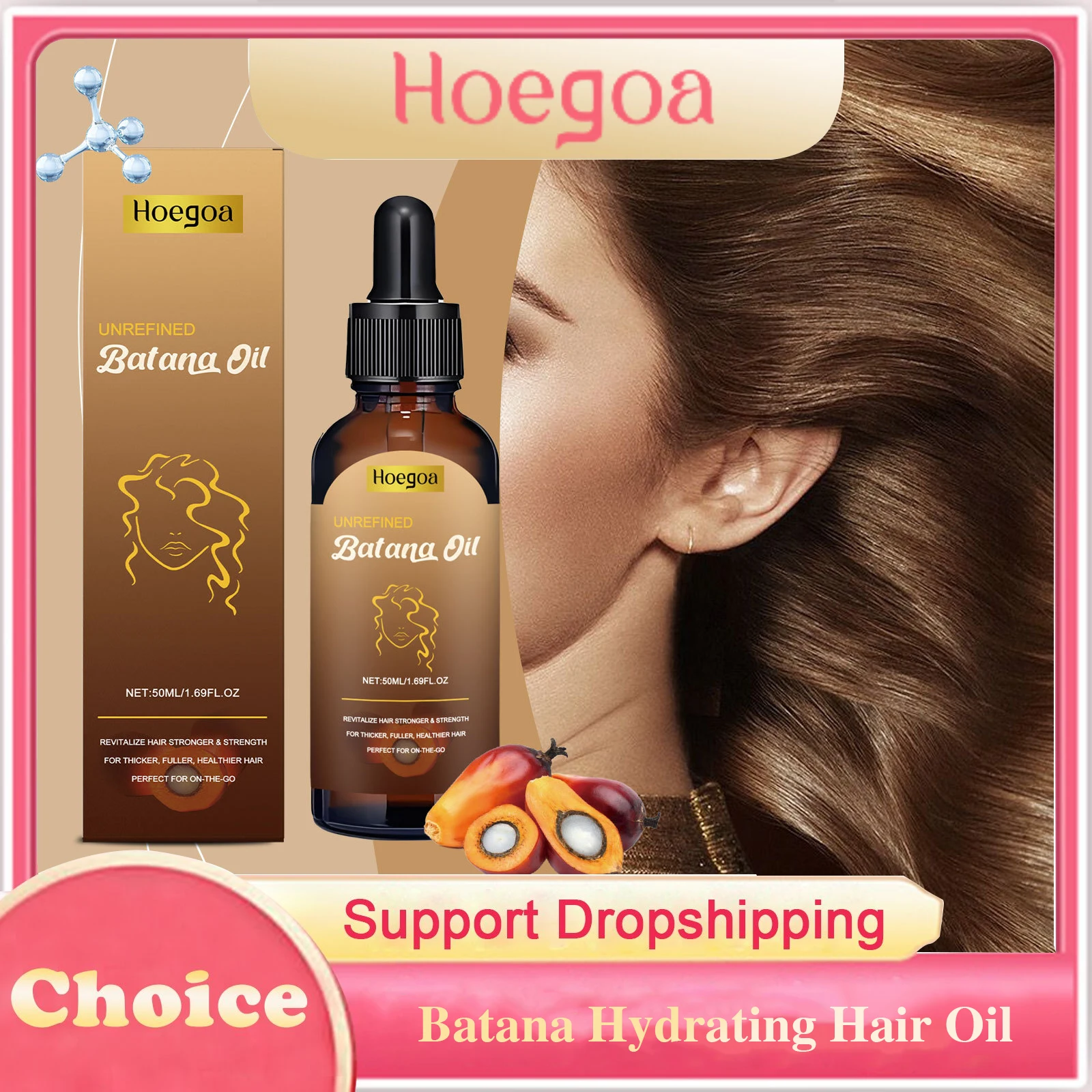 

Batana Hydrating Hair Oil Repair Dry Damaged Hair Long Lasting Moisturizing Shiny Hair Smoothing Nourishing Hair Essential Oil