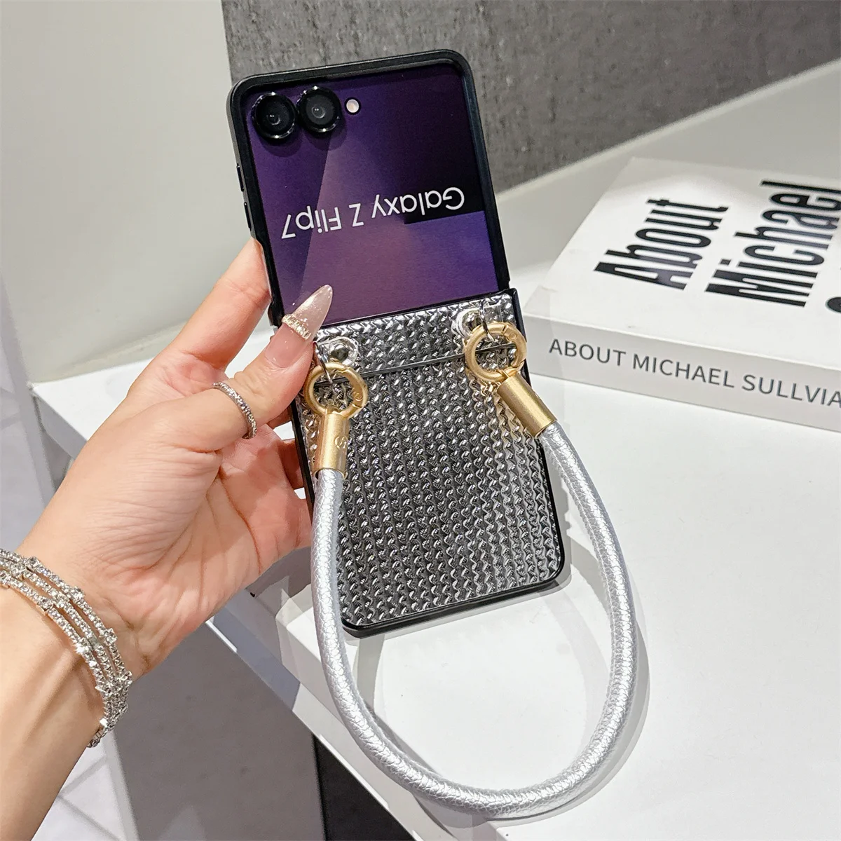 Handschlaufe Seil gewebtes Muster Hülle für Samsung Galaxy Z Flip7 Flip5 Flip6 Handyhülle Z Flip 4 Z Flip 5 Z Flip 6 Z Flip 7 FE
