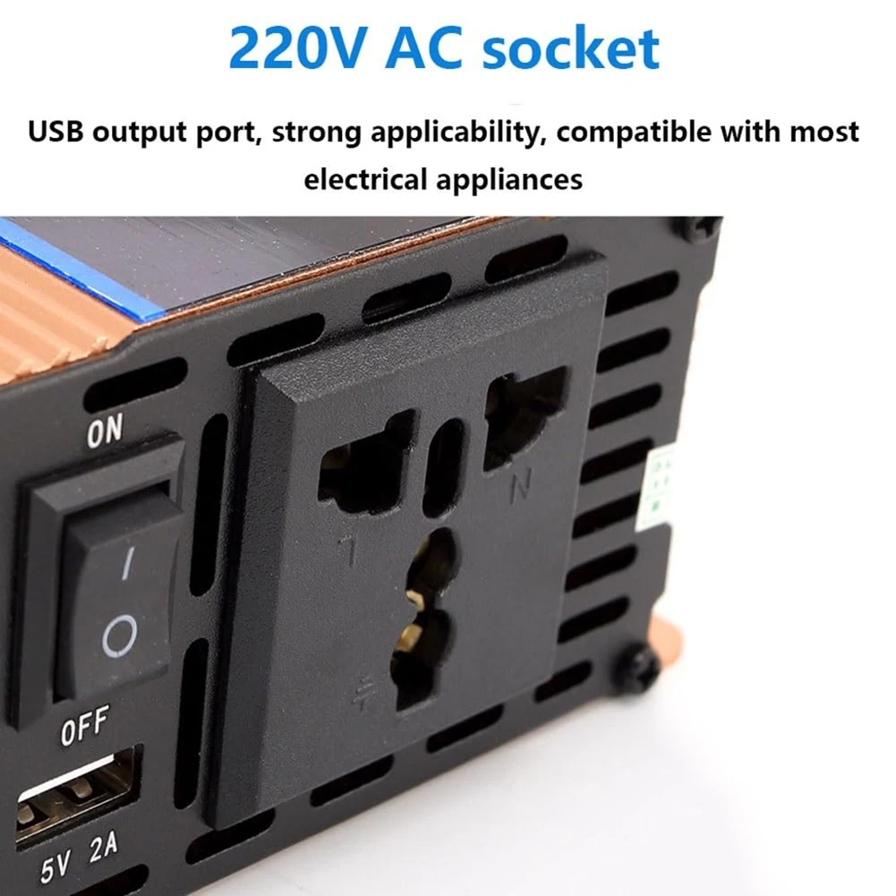 ABZV-Multifunctional Power Inverter 1200W 12V DC To 220V AC Inverter 1200W Voltage Inverter