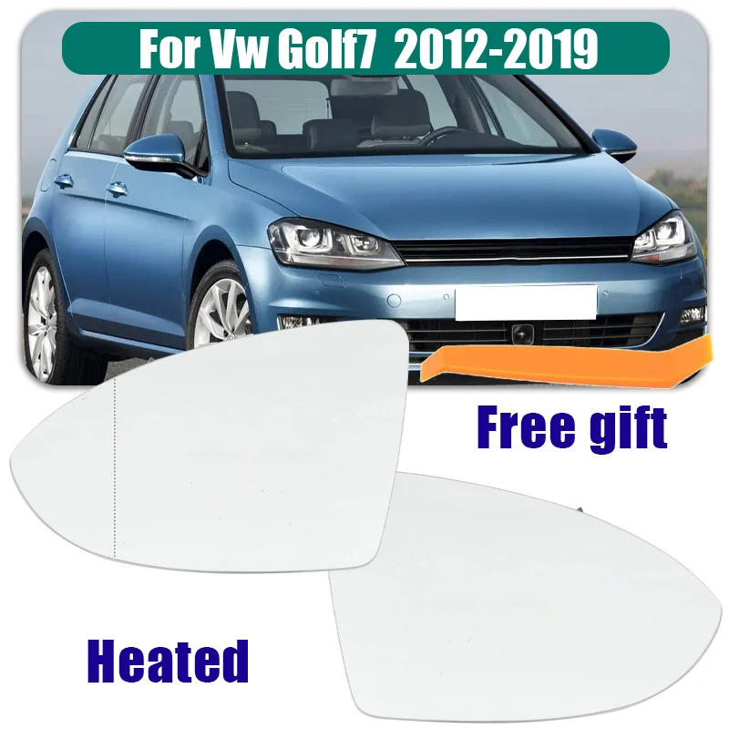 

Glass rear view mirror with heating, left and right rear view mirror with For Vw Golf7 2012 2013 2014 2015 2016 2017 2018 2019