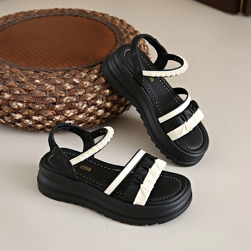 

Women's Summer Platform Sandals with 5CM Heel Breathable Lightweight Non-Slip Comfort Walking Casual Fashion Shoes