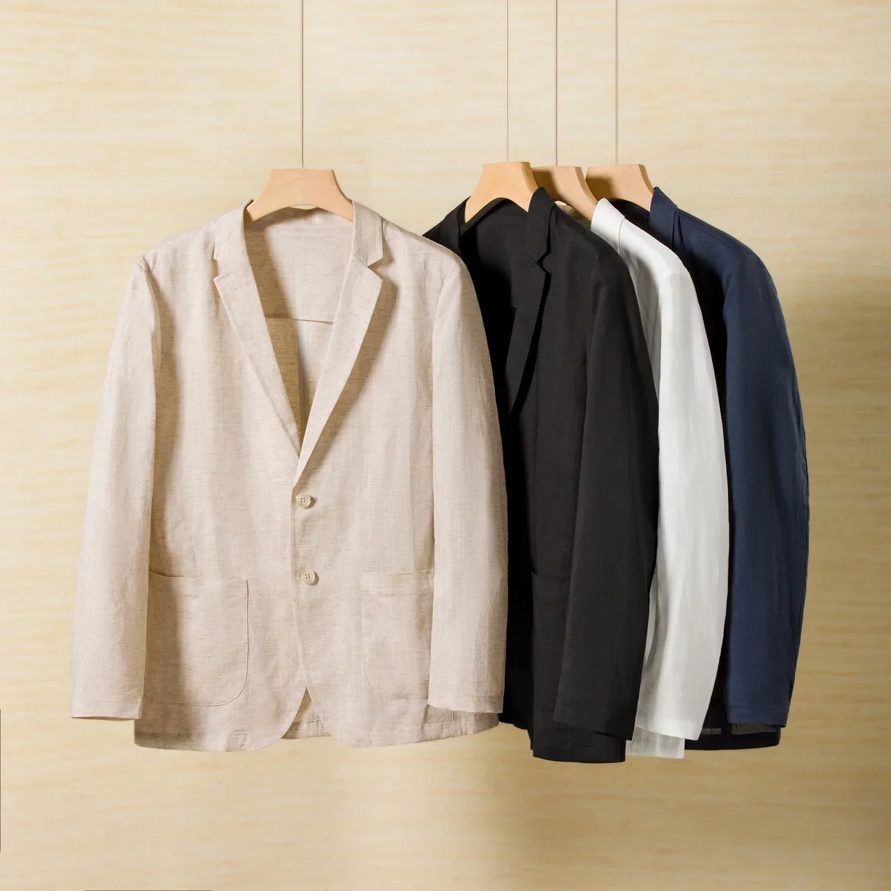 Herren Leinen Blazer Leichte Sommerjacke Unstrukturiert Smart Casual Atmungsaktiv Kühlend Lyocell Resort Stil Stiller Luxus Eleganter Mantel Sonnenschutz Urlaub Strand Viskose Mischung Oberbekleidung Büro Reise Freizei – Detail 28