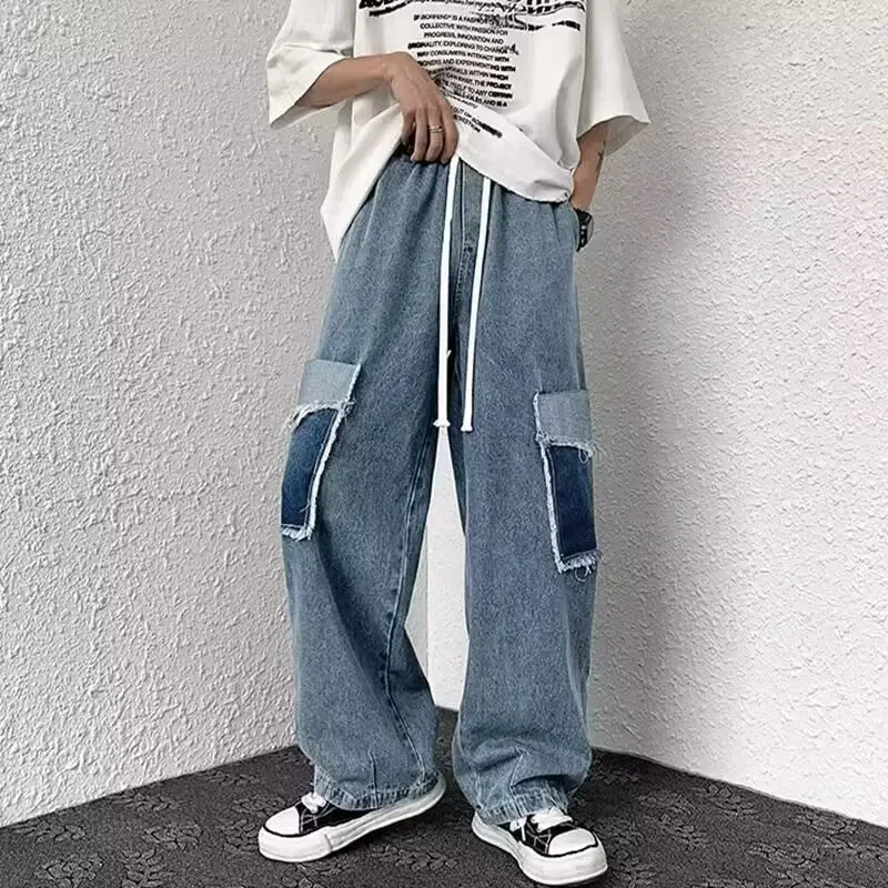 Vintage Straight-leg Jeans Men's Loose-fit Hip Hop Slang Trendy Brand Casual Punk Denim Pants Autumn Season