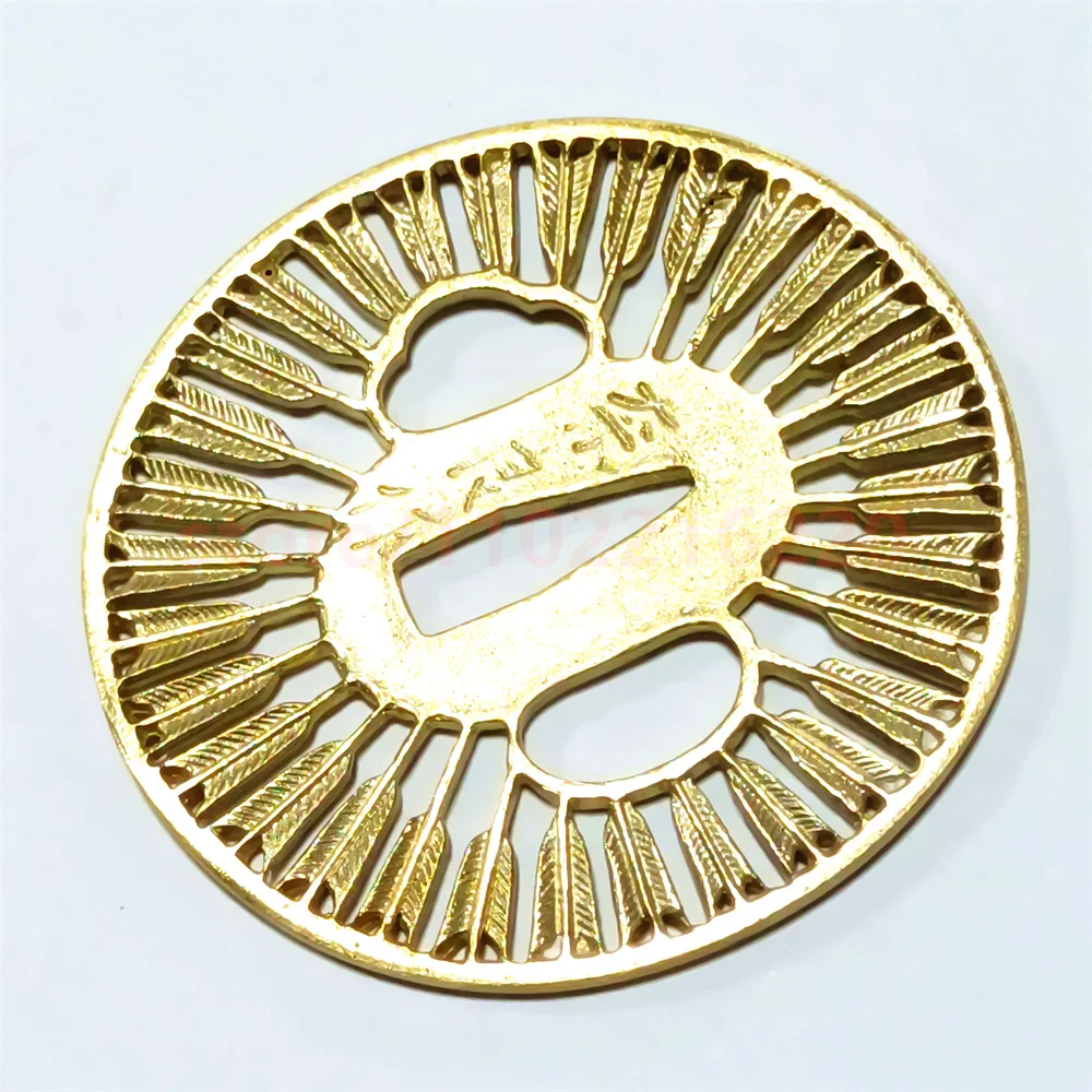 Exquisite Copper Brass Tsuba Handguard Guard For Japanese Japan Samurai Katana Sword Fittings Accessory Parts Nice Feather