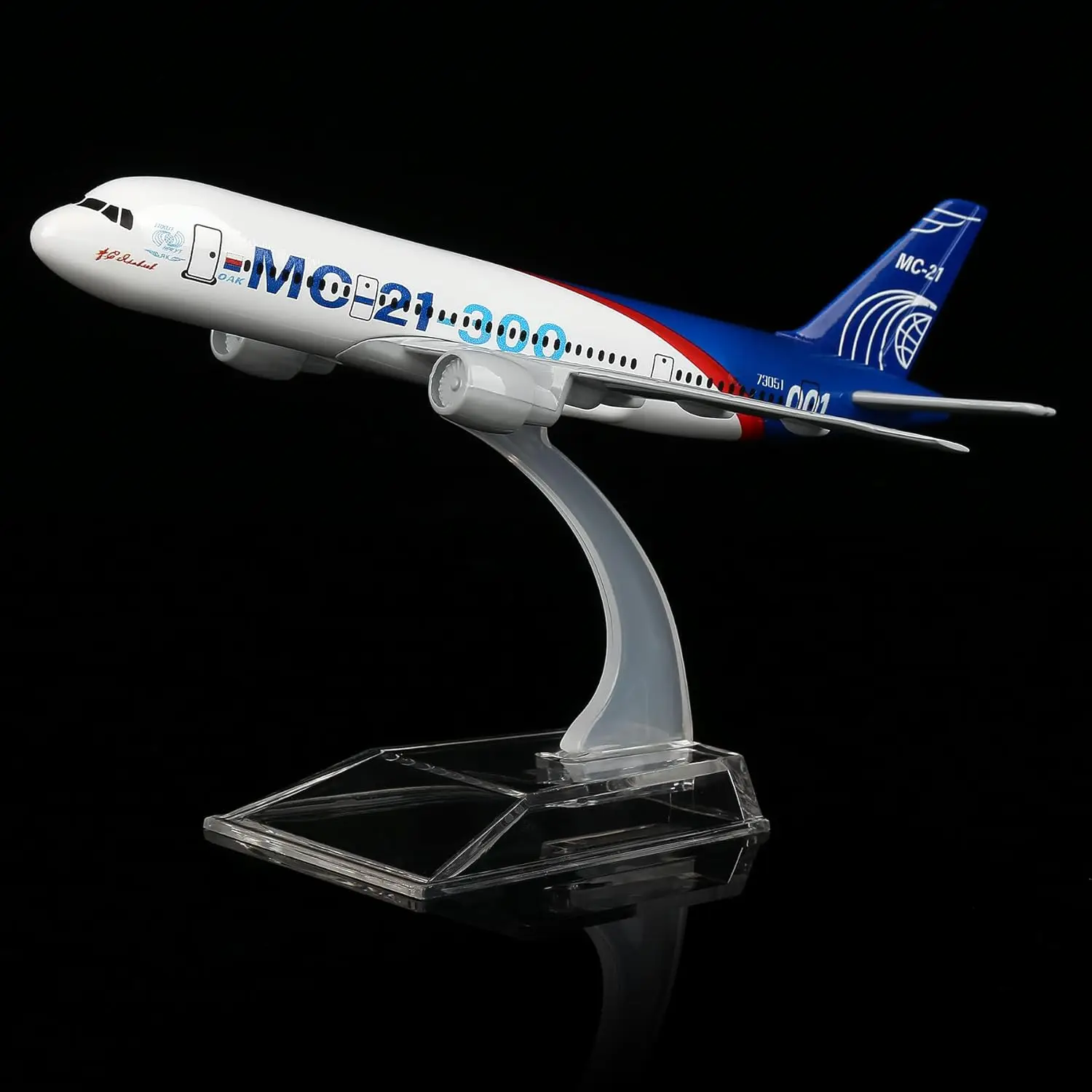 1/400 Scale 16cm Russia MC-21 Metal Diecast Toy Airplane Model Kit with Stand for Collections and Displays or Boys Gift