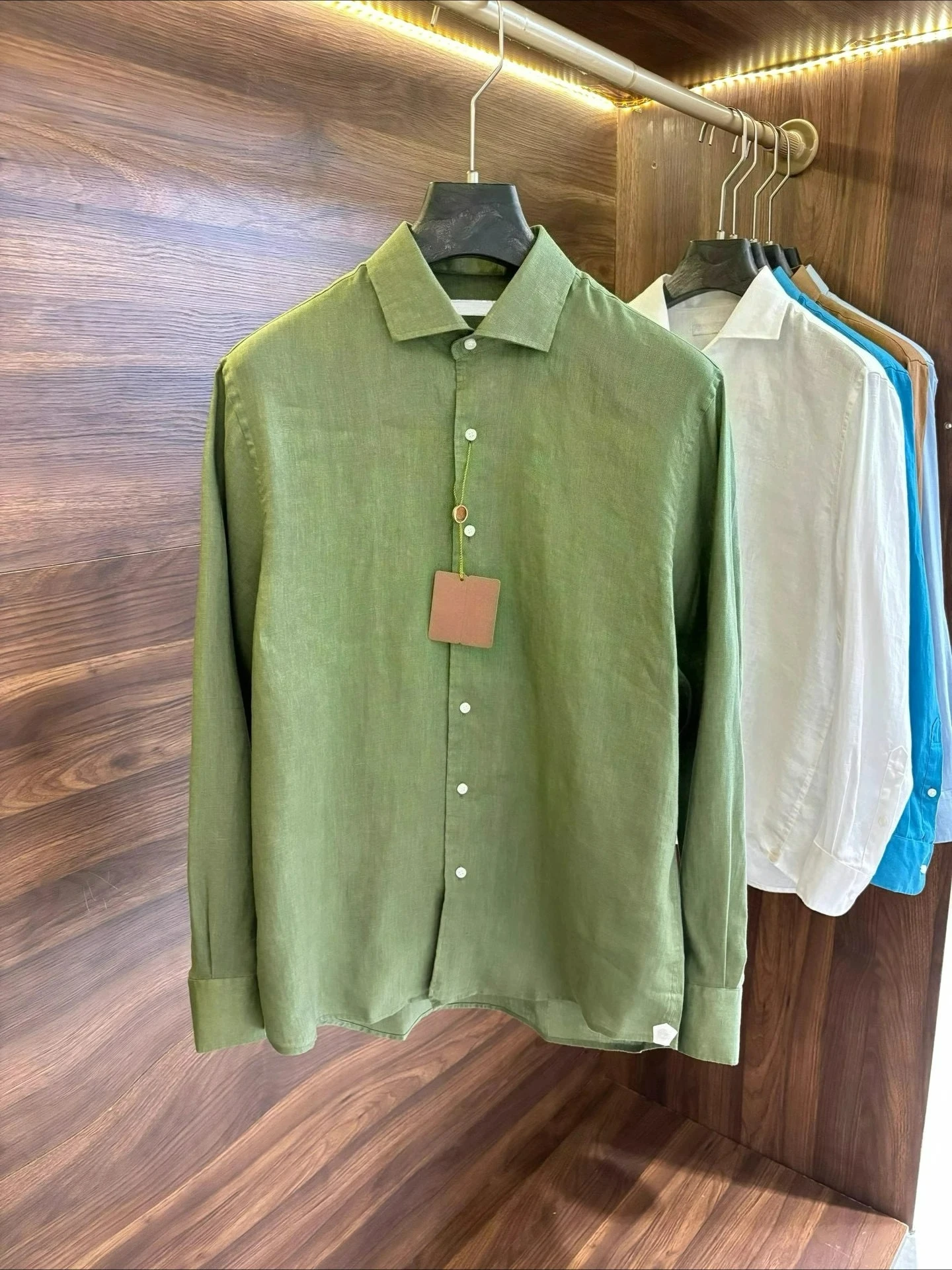 

LP итальянский стиль старых денег, легкая роскошная мужская высокая версия, 100% льняная деловая повседневная элегантная рубашка с длинными рукавами