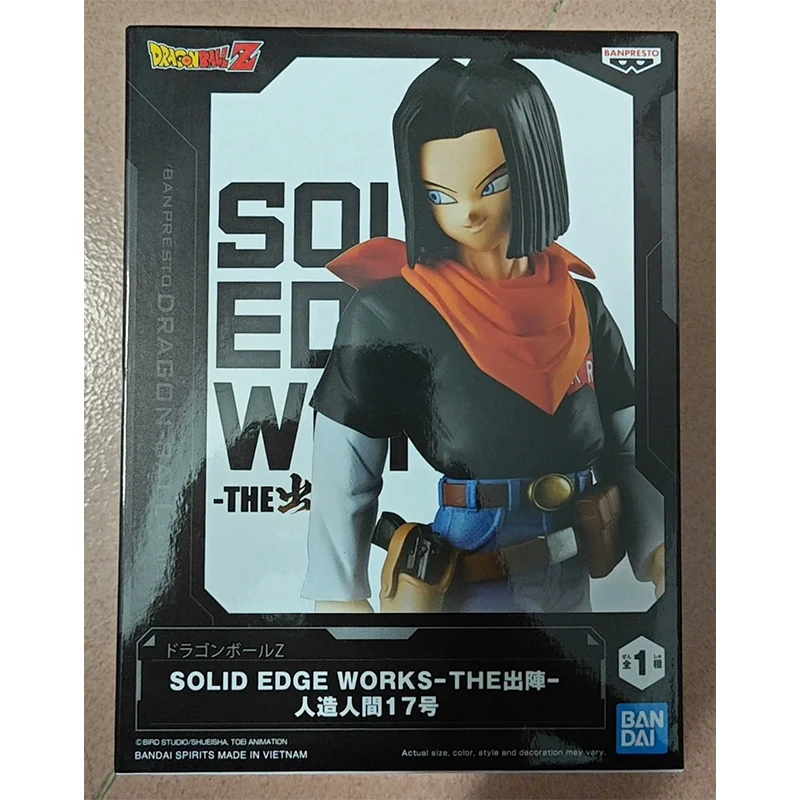 Bandai original em estoque banpresto borda sólida funciona dragon ball z android 17 anime figura de ação modelo caixa brinquedos presente genuíno