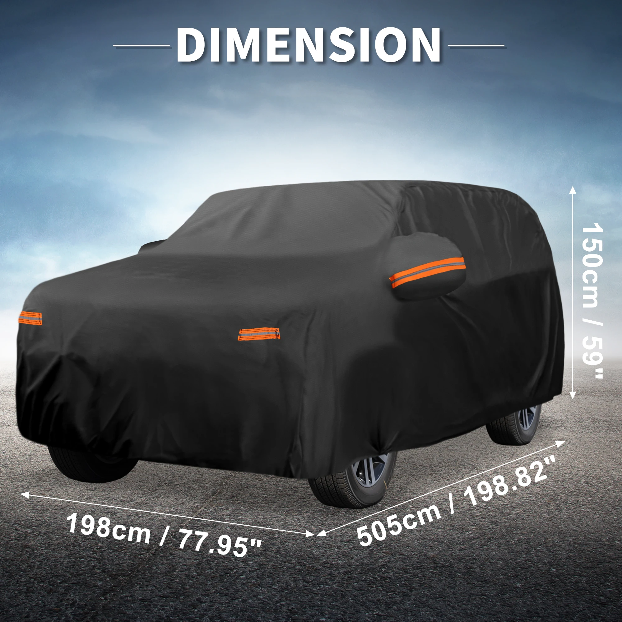 UXCELL for Kia Telluride 210D-PU Outdoor Full Car Cover All Weather Waterproof Sun Rain Snow Protection w/ Driver Door Zipper