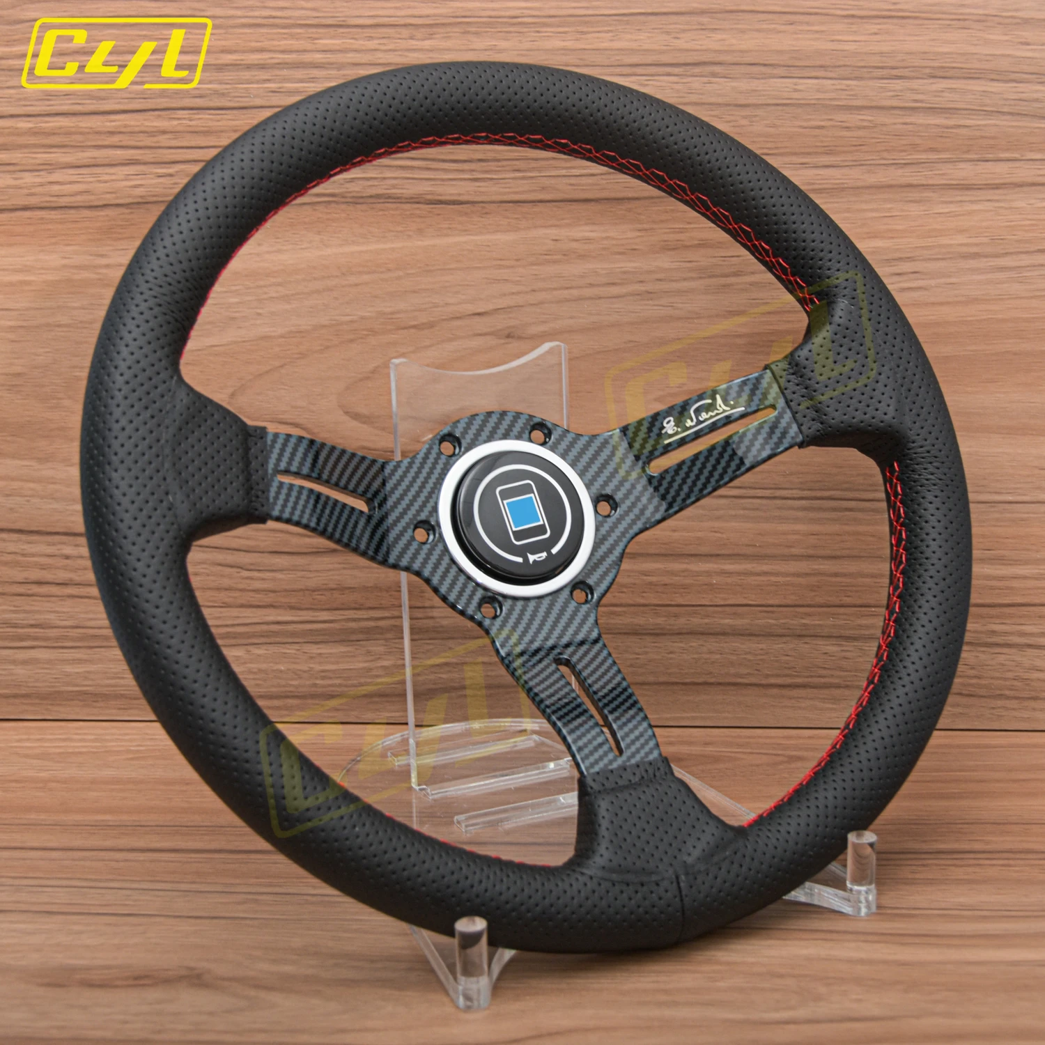 JDM 13 pulgadas NAR-- Volante de película de carbono Volante de deriva deportivo de coche modificado universal