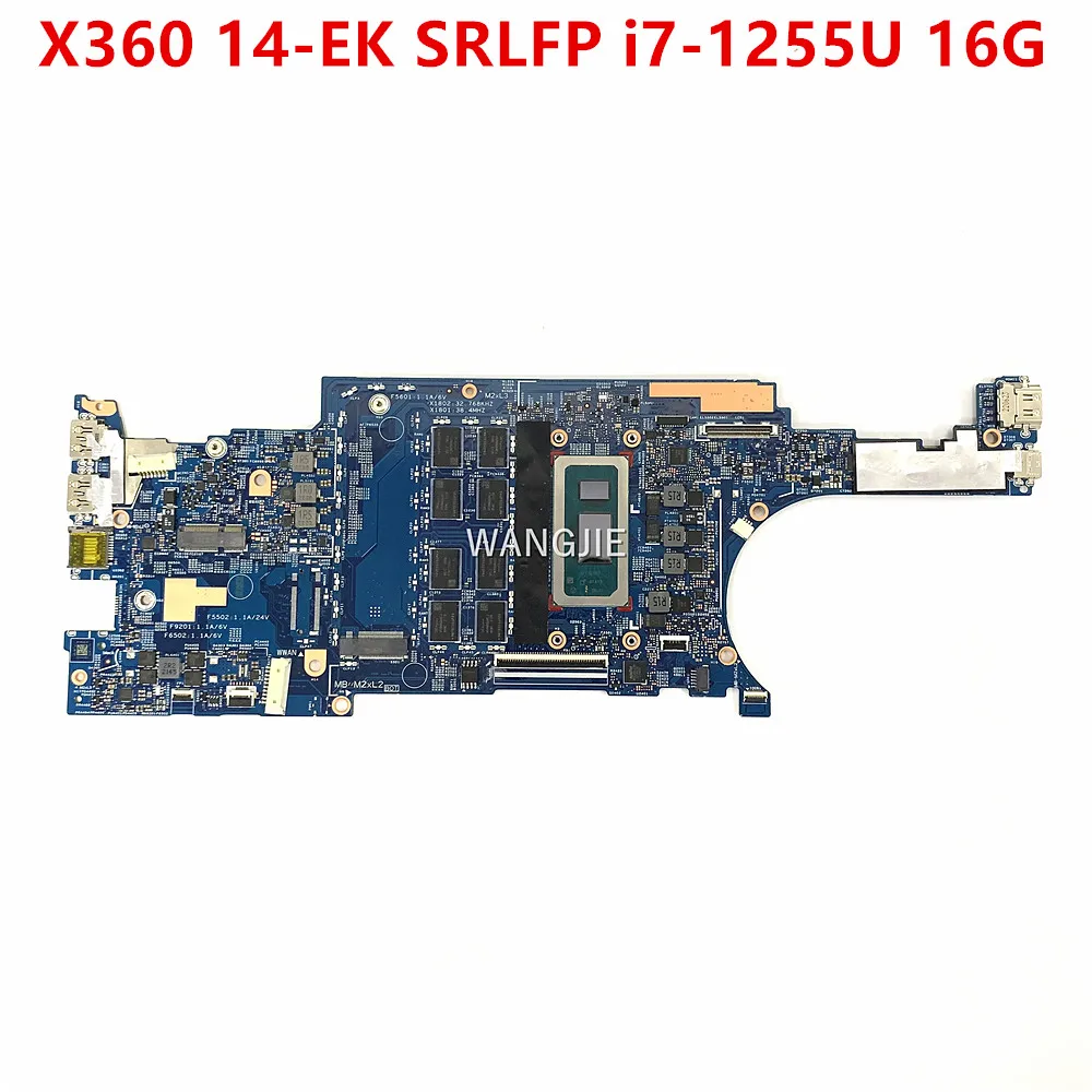 

Материнская плата для ноутбука HP X360 14-EK SRLFP i7-1255U CPU 16 Гб RAM, материнская плата для ноутбука 213224-1 100%, полностью протестирована