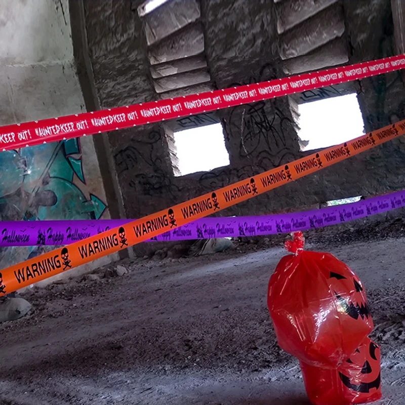 شريط تحذيري معزول لتزيين الهالوين، شرائط تحذير لمهرجان الأشباح الأوروبي والأمريكي، دعائم تزيين الحفلات، تحذير