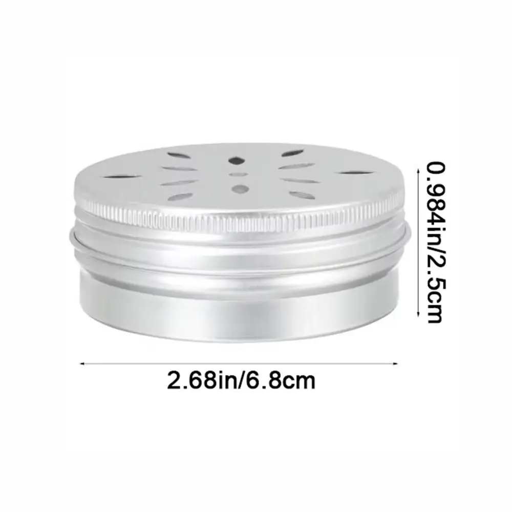 10Pcs 60ML 알루미늄 주석은 중공 구멍 뚜껑 리필 가능 샘플 컨테이너 냄새 훈련과 라운드 개 향기 훈련 상자를 비울 수 있습니다