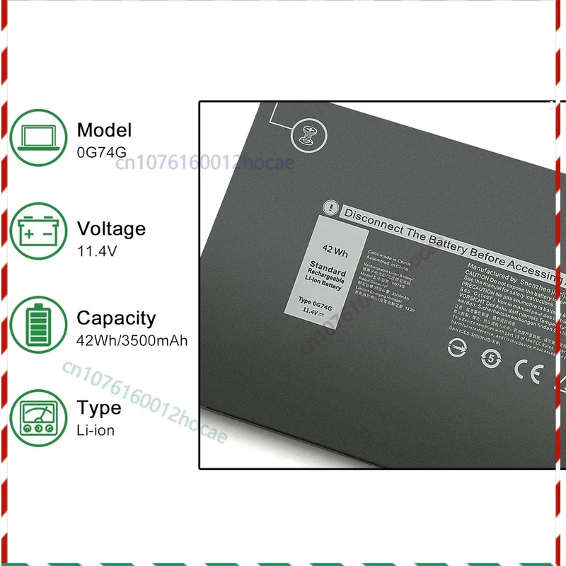 

0G74G OG74G Battery For Dell P96G P96G002 P96G003 P99G P99G001 P100G P100G001