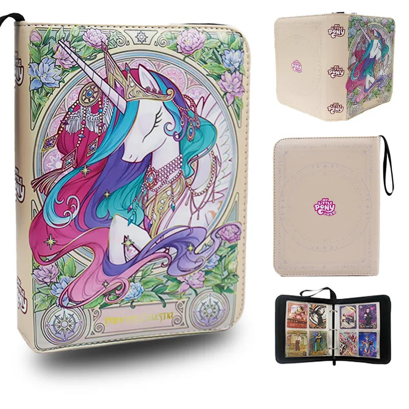 240pcs My Little Pony Card Album Book Folder 4/9 Card Slots Collections Zipper Double Pocket Zipper Card Binder Holder