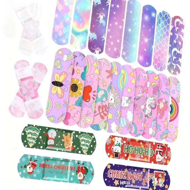 

50 шт./компл., пластырь с героями мультфильмов для детей, пластыри с милым животным узором, пластырь для повязки на рану, водостойкие клейкие повязки