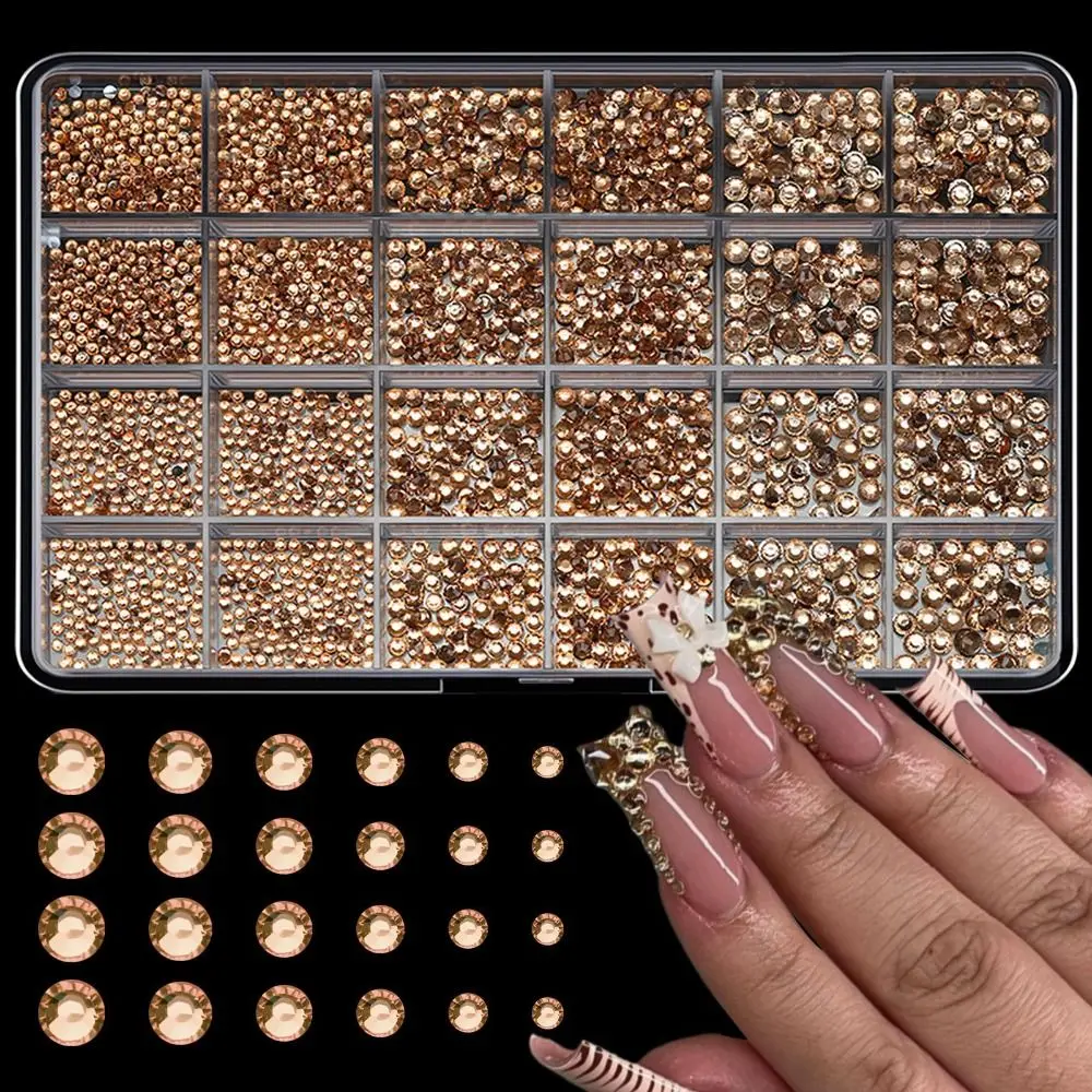 3D Resin Nail Art Rhinestones Brilliant Diamond Mix Sizes Nail Charms Flat Bottom Nail Manicure Accessories