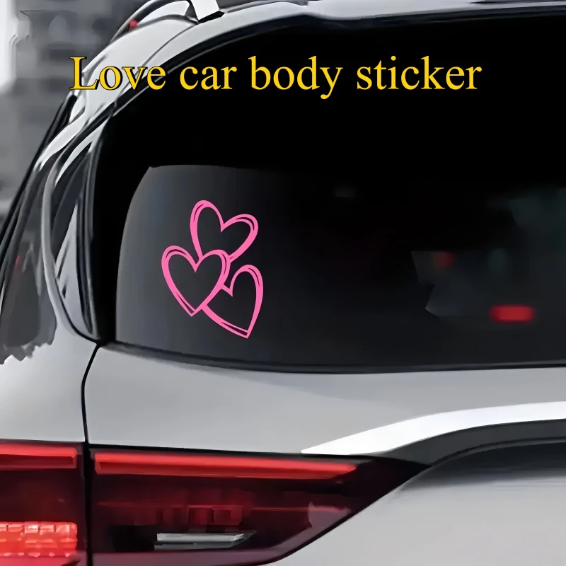1 piece heart-shaped decorative sticker for car body car rear window sticker decorative embellishment