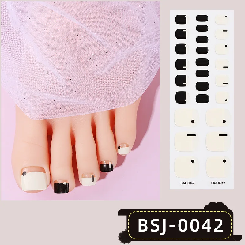 Pegatinas para uñas de los pies, Gel semicurado UV Popular, tiras para los pies, envolturas de esmalte impermeables, cobertura completa, lámpara UV necesaria, 2023