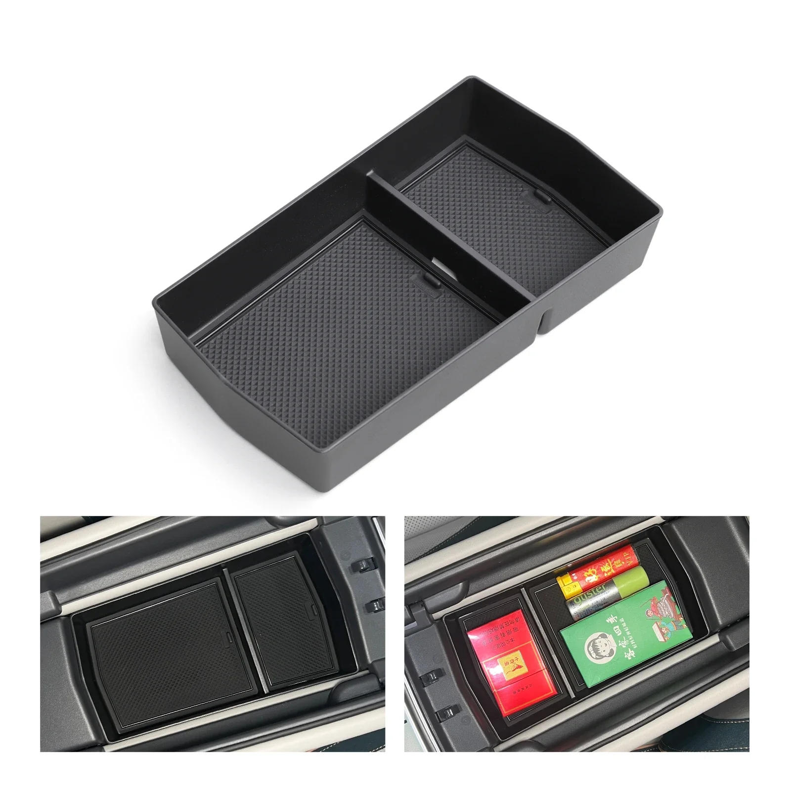 

Center Console Armrest Storage Box for VW ID.7 ID7 Car Central Tray Organizer Accessories Tidying Black