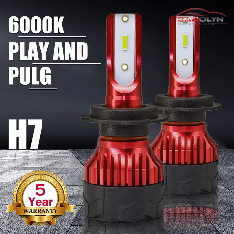 H7 LED Headlight 38000LM 120W LED H4 H1 H11 H8 H9 9005 9006 HB3 HB4 6500K 9012 High brightness Bulbs Fog Lights 2PCS