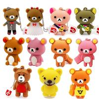 SHANDIAN Cute Bear USB Flash Drives 64GB Cartoon Pen Drive 32GB Creative Gifts for Kids Memory Stick 16GB Free Key Chain U Disk