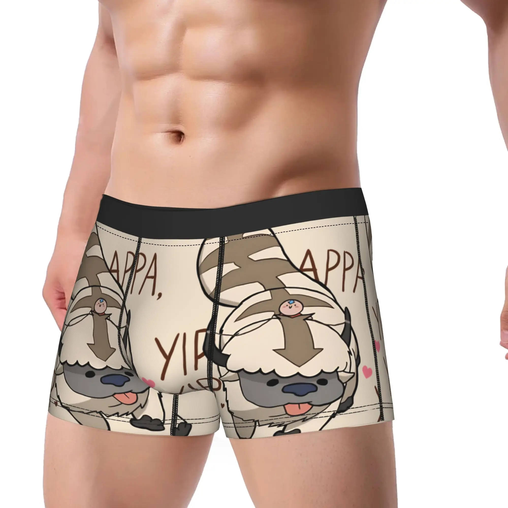 Cute Appa Chibi With Aang Avatars Airbender Shorts Briefs  Underwear Hot Sale Men Breathable Trunk Custom Large Size Panties